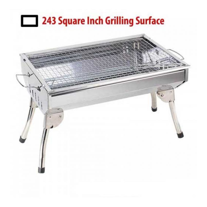 1 Stainless Steel Combined Charcoal Barbecue Bbq Grill in Pakistan